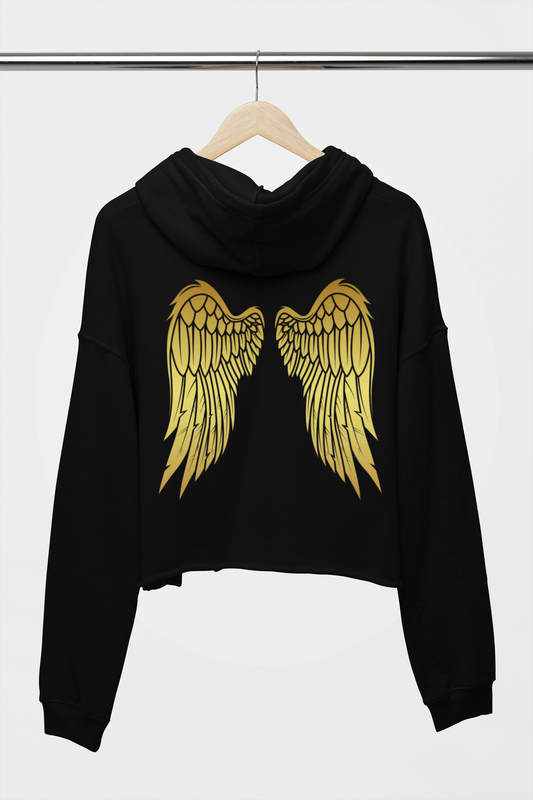 Golden Angel Wings -cropped hoodie